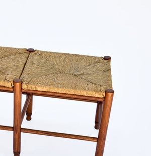 
                  
                    Vintage Wood and Straw Bench
                  
                