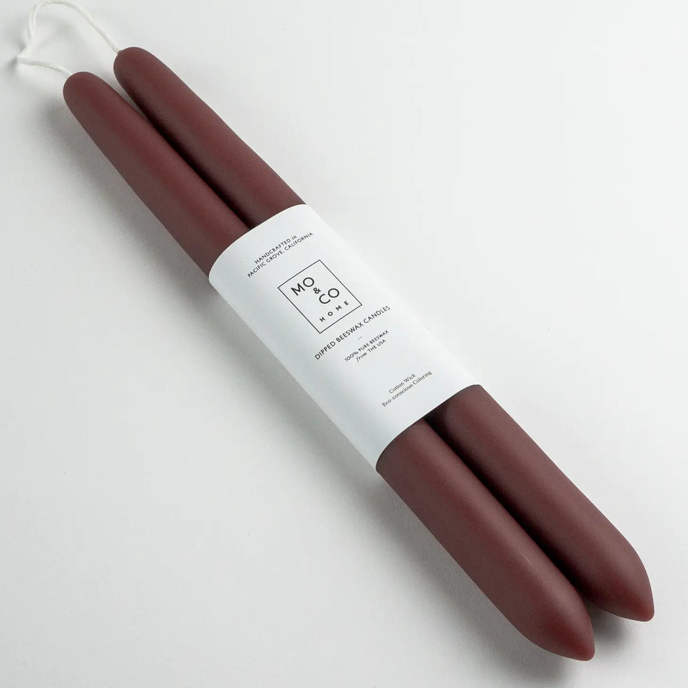 Beeswax Dipped Candles | Burgundy 14
