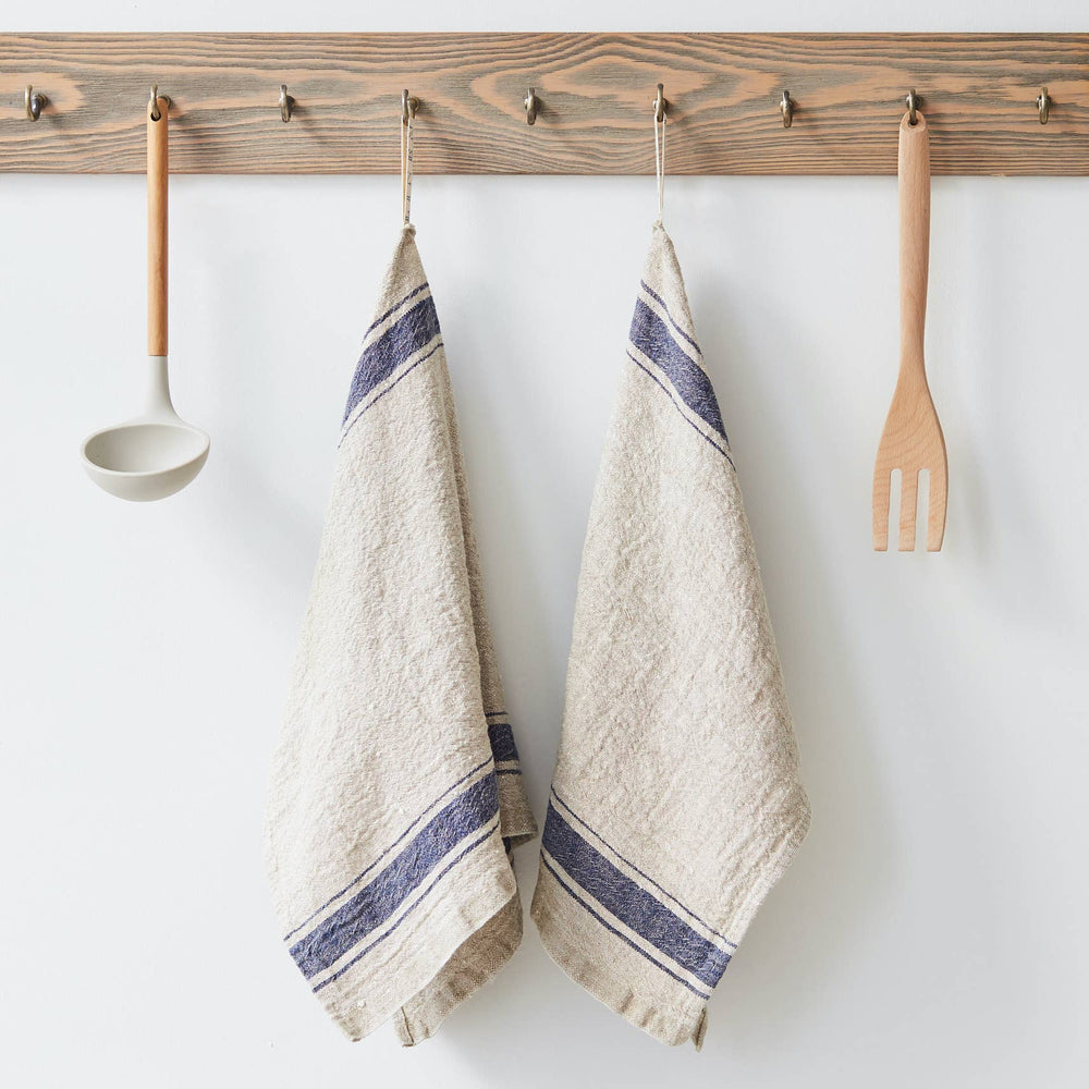 Linen Kitchen Towel | Blue Stripe Vintage