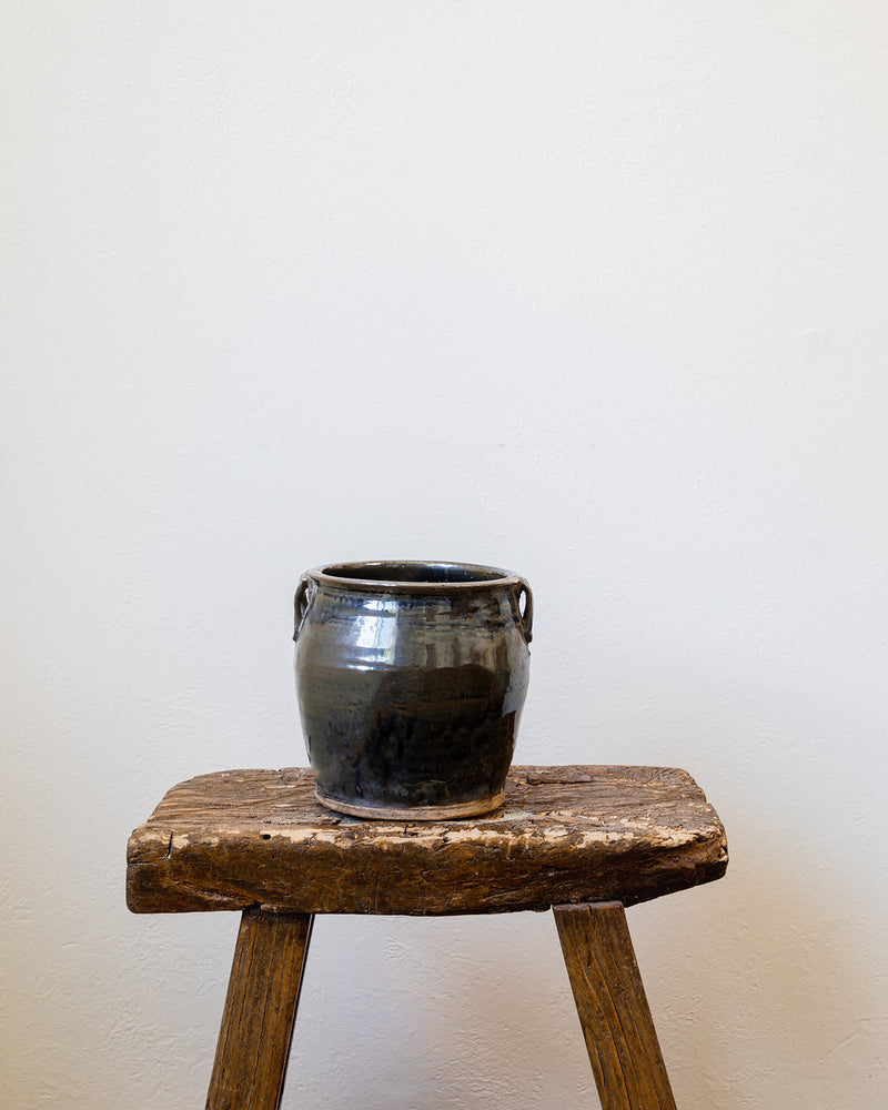 
                  
                    Vintage Glossy Black Oil Pot
                  
                