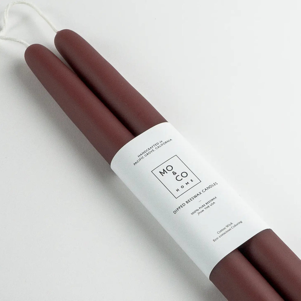 Beeswax Dipped Candles | Burgundy 10
